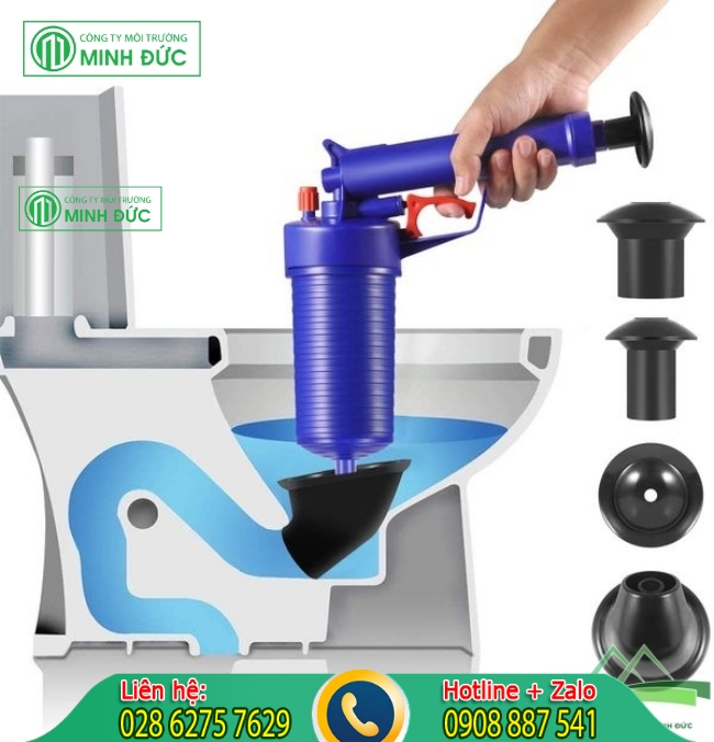 Dụng cụ th&ocirc;ng bồn cầu bằng m&aacute;y &aacute;p suất nước