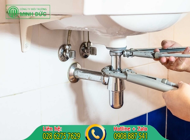 Quy tr&igrave;nh thi c&ocirc;ng th&ocirc;ng bồn rửa ch&eacute;n quận 6
