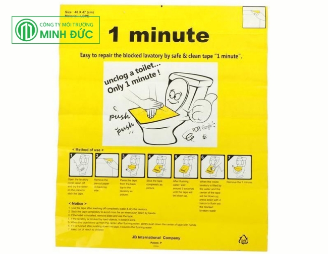 Mẹo th&ocirc;ng nghẹt bồn cầu bằng miếng d&aacute;n