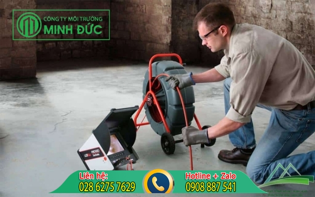 Đơn vị th&ocirc;ng cống nghẹt huyện H&oacute;c M&ocirc;n sử dụng thiết bị hiện đại