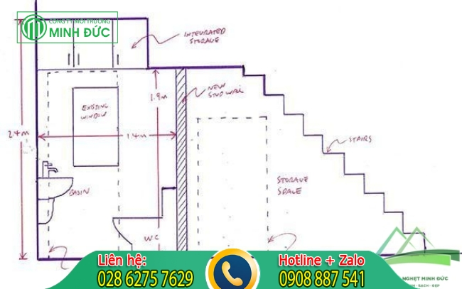 Bản vẽ d&agrave;nh cho g&otilde; cầu thang nằm ở b&ecirc;n tr&aacute;i