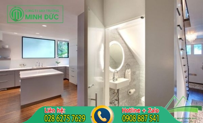 K&iacute;ch thước nh&agrave; vệ sinh dưới ch&acirc;n cầu thang tối thiểu