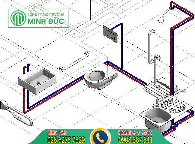 Lắp đặt ống thông hơi bồn cầu tiêu chuẩn
