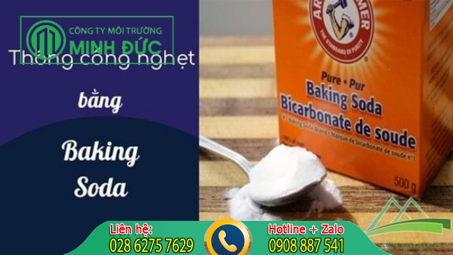 Ph&ograve;ng chống nghẹt đường ống tho&aacute;t nước bằng baking soda v&agrave; giấm