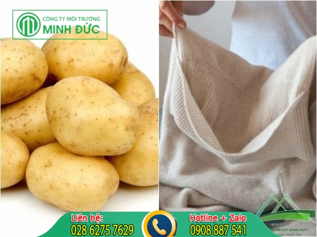 C&aacute;ch tẩy mốc quần &aacute;o trắng với khoai t&acirc;y
