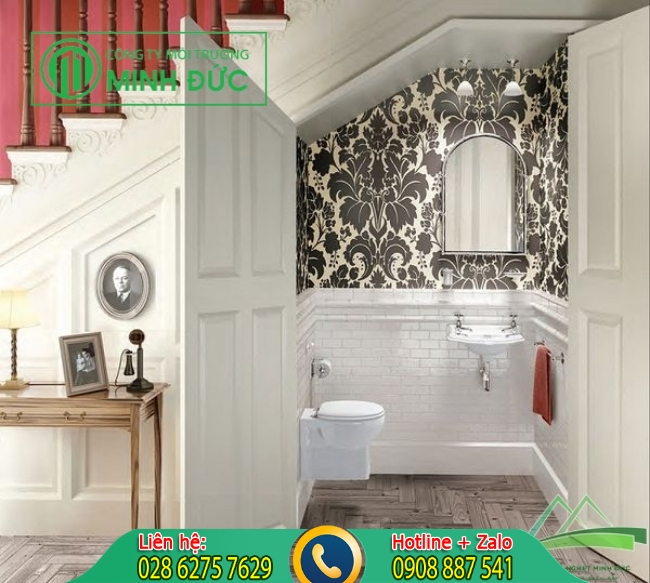 Nh&agrave; vệ sinh dưới gầm cầu thang mẫu s&aacute;u